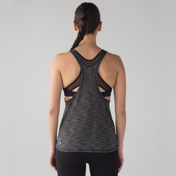 Lululemon Glide and Stride Tank Heathered Black / Black - Size 6 - Picture 1 of 11
